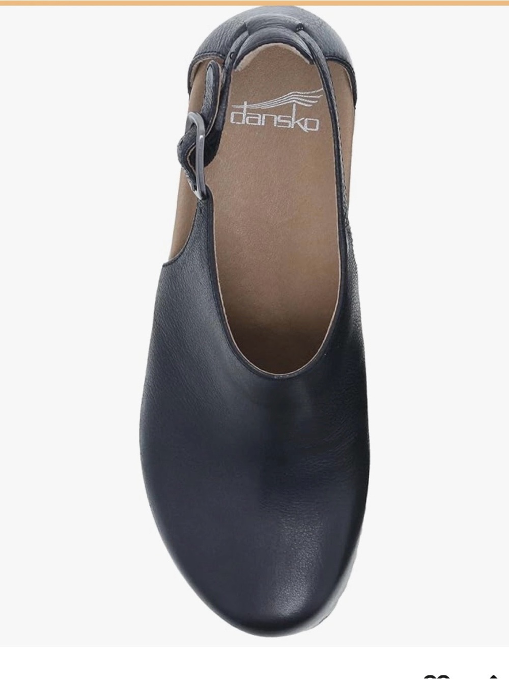 Dansko Black Leather Slingback Clog with Stud Trim - Picture 2 of 7